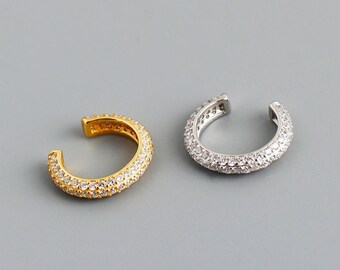 Zirconia Earcuff | 925 silver, 18K gold plated | Zirconia stones | golden earcuff, silver earcuff