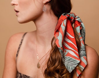 Scrunchie with cloth detail | Hair band, hair elastic, various motifs, boho