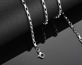 Cable Chain Necklace Silber | Gliederkette aus Edelstahl, silberne Kette, Gliederkette, Unisex Kette