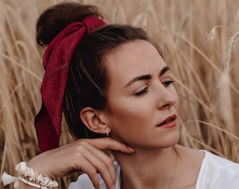 Chouchou avec détail en tissu Mono | différentes couleurs | Bande de cheveux, élastique à cheveux, motifs divers, mono, uni