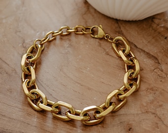 Rolo Chain Armband Goud/Zilver | Roestvrij staal, naar keuze 18k verguld of verzilverd, schakelarmband, gouden armband, zilveren armband