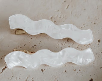 Set de pinces à cheveux "Crystal" - Pince à cheveux française en forme de vague