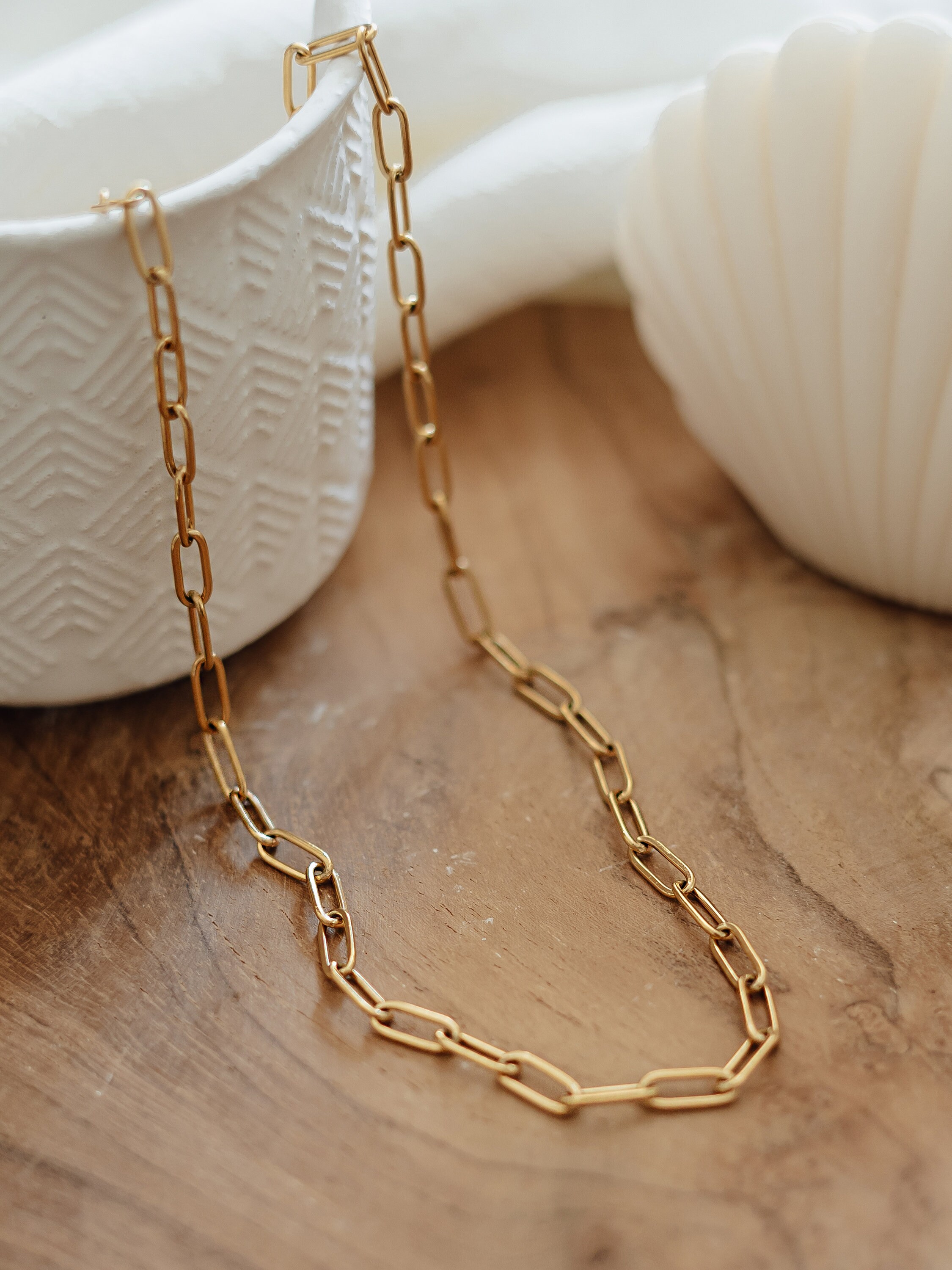 Big Paperclip Chain Kette 316L Edelstahl 18k hochwertige Etsy