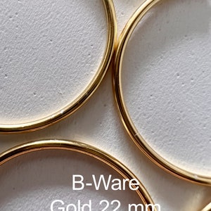 Basic Creolen filigrane Hoops Ohrringe in mehreren Größen aus 925er Sterling Silber wahlweise 18 Karat vergoldet, minimalistisch und fein B-Ware Gold 22 mm