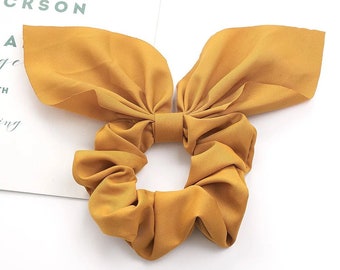 Mini Scrunchie Bow Mono | Hair band, hair tie, various motifs, monochrome