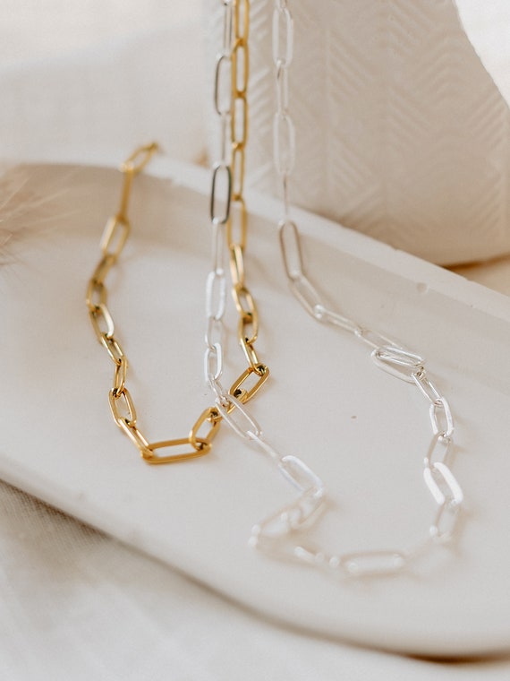 Big Paperclip Necklace Gold / Silver 