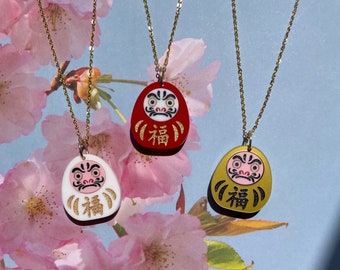 Daruma Pendant Necklace