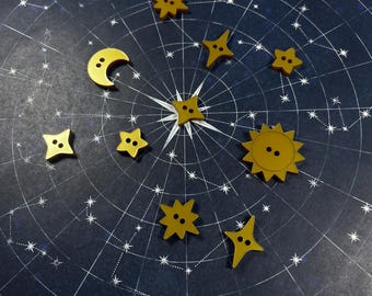 Deluxe Gold Celestial Button Set