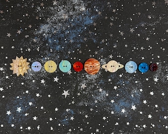 Fancy Pearlescent Solar System Button Set