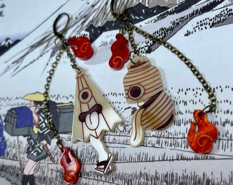 Yokai Lantern and Umbrella Earrings