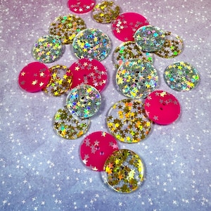 Limited Edition Holo Star Glitter Buttons