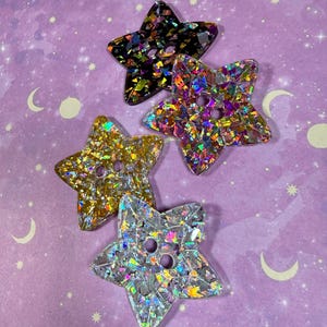 Extra Large Fancy Star Gem Button