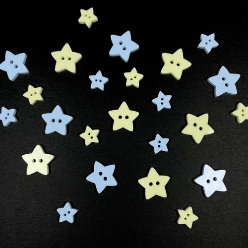 10 Count Small White Star Buttons 13 Mm B8 Etsy
