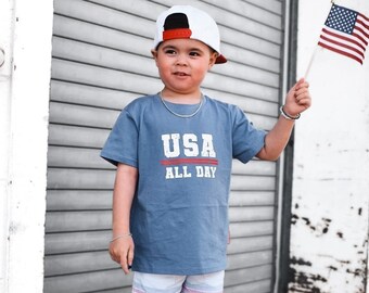 USA All Day Kids Cotton Shirt: 4th of July, Memorial Day