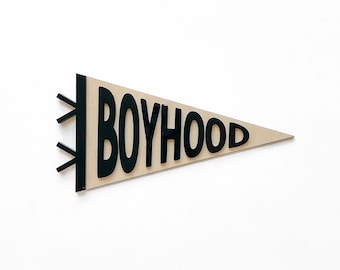 Boyhood Shelf Pennant - Laser Cut Wood Nursery Decor