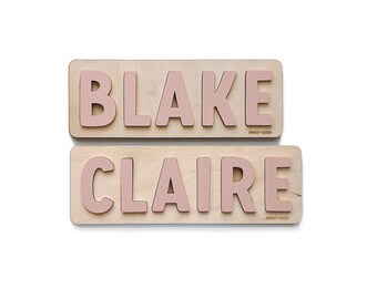 Custom Name Puzzle: Baltic Birch & Acrylic Montessori Toy, Personalized Kids Gift