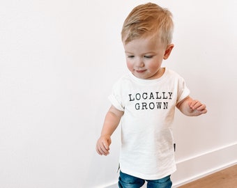 Locally Grown Kids Shirt, Modern Minimal Design