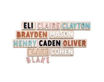 Custom Name Puzzle, Montessori Toy: Baltic Birch & Acrylic Letters