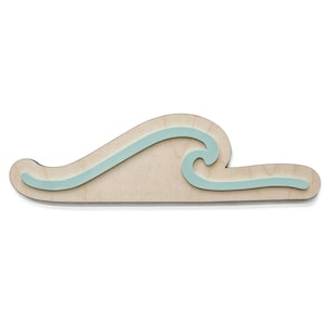 Letrero de ola boho, madera y acrílico, decoración de habitación infantil estilo surf