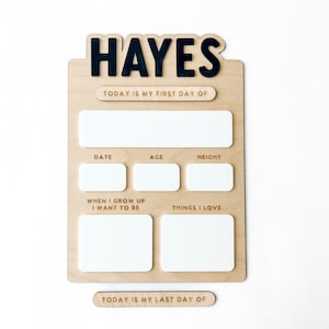 First Day of School Sign x Back to School x Custom First Last Day of School Sign x Reusable Dry Erase Board x Back to School Photo Prop