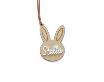 Personalized Bunny Tag, Custom Easter Basket Name Tag