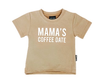 Mama's Coffee Date Kids Shirt: Modern Screen Printed Design