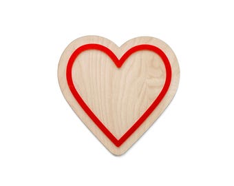 Heart Wall Sign: Laser Cut Wood & Acrylic, Nursery Decor