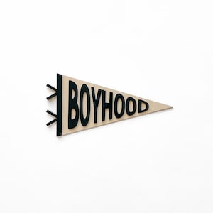 Boyhood Shelf Pennant - Laser Cut Wood Nursery Decor