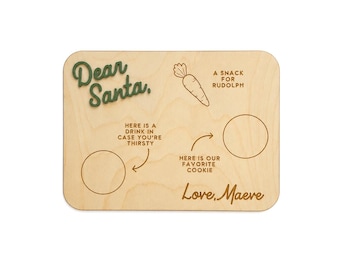 Personalized Santa's Cookie Tray, Milk & Rudolph Snack, Christmas Eve Decor