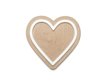 Heart Wall Sign: Laser Cut Wood & Acrylic, Nursery Decor