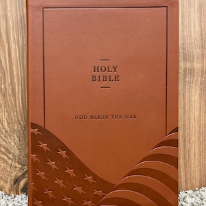 Personalized God Bless The USA Bible | Donald Trump Bible | President endorsed | Lee Greenwood MAGA | Put your name on the back in Gold