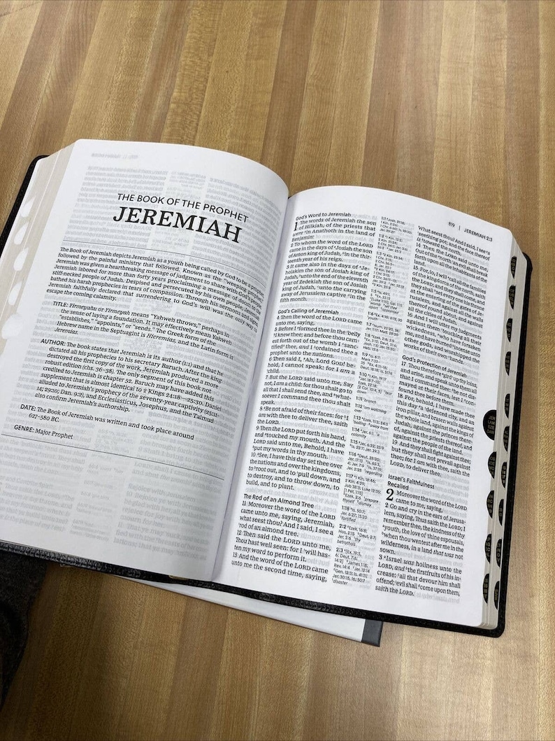 Gepersonaliseerde KJV-bijbel | Geautoriseerde King James-versie | KJV Bijbel | met APOCRIEF | Echt leer | Met duim geïndexeerd afbeelding 7