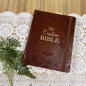 Personalized Bible | KJV Coloring and Journaling Bible | Brown Embossed Hardcover My creative bible King James Version bible | Gift for Mom