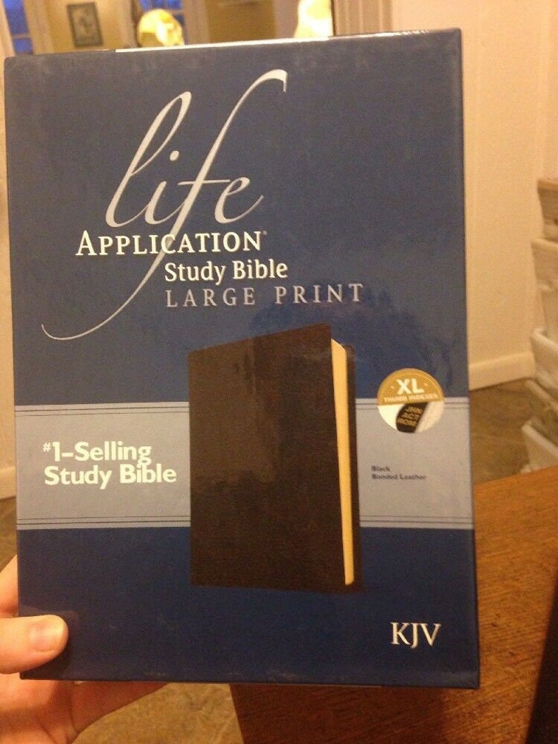 KJV Large Print Life Application Study Bible Indexed Black | Etsy