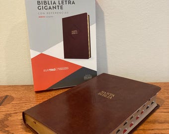 Personalisiere es! BIBLIA REINA VALERA 1960 RVR60 Letra Gigante -Referencias Indicé Piel Fabricada Passen Sie diese Bibel!