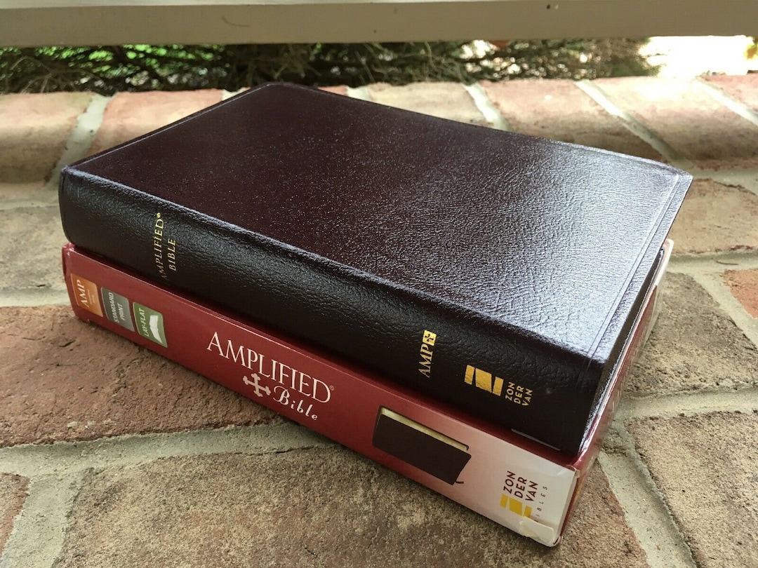 NEW AMPC Burgundy Leather Classic Amplified Bible 1987 Full Size Bible 9 Point Font customize