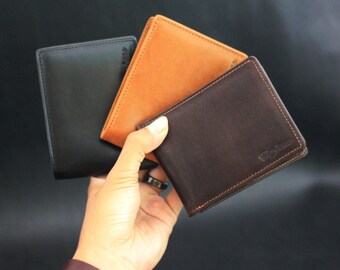 Personalized Leather Wallet for Men: Full Grain Cowhide