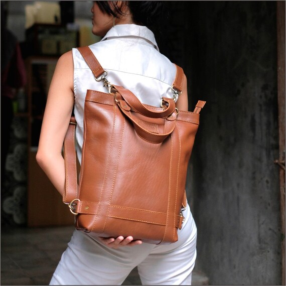 Leather Backpack for Women, Full Grain Leather Laptop  display picture 2