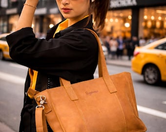 Elke Leather Handbag: Crazy Horse Leather Shoulder Bag