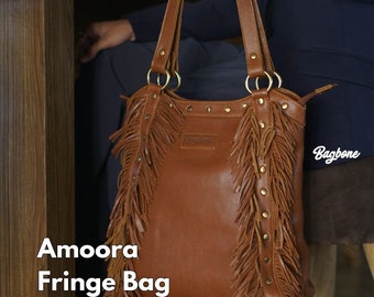 Handmade Leather Fringe Tote Bag: Vintage Western Style