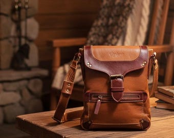 Leather Sling Bag for Men, Full Grain Leather Crossbody Bag, EDC Travel Bag, Chest Bag, Everyday Carry Gift