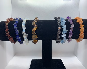 Natural Gemstones, Gemstone bracelet, gemstone, chip bracelet, stretch bracelet