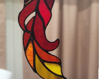 Rainbow Feathers | Stained Glass Suncatcher | Colorful Unique Gift