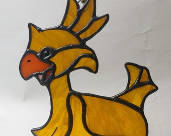 Kweh! A Wild Chocobo Appears! | Stained Glass Suncatcher | Final Fantasy