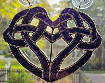 Ready to Ship! Dreamheart | Celtic Knot | Stained Glass Suncatcher Heart | Valentine Gift Idea