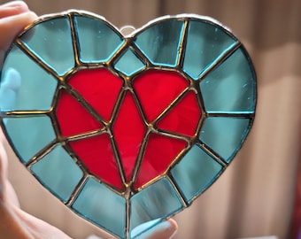 A Piece of My Heart | Legend Of Zelda | Stained Glass Suncatcher | Valentine Gift Handmade Retro Gaming Sale
