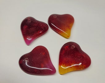 Swoop Heart Pendants | Fused Glass Jewelry Necklace