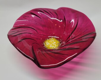 Fused Glass Decorative Floral Bowl | Unique Gift | Colorful Flower Handmade Valentine