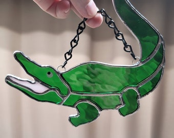 Florida Swamp Doggo | Stained Glass Suncatcher | Alligator Gator