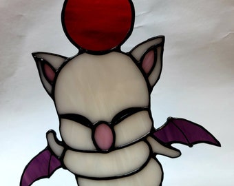 Hello, Kupo! | Stained Glass Suncatcher | Final Fantasy Moogle